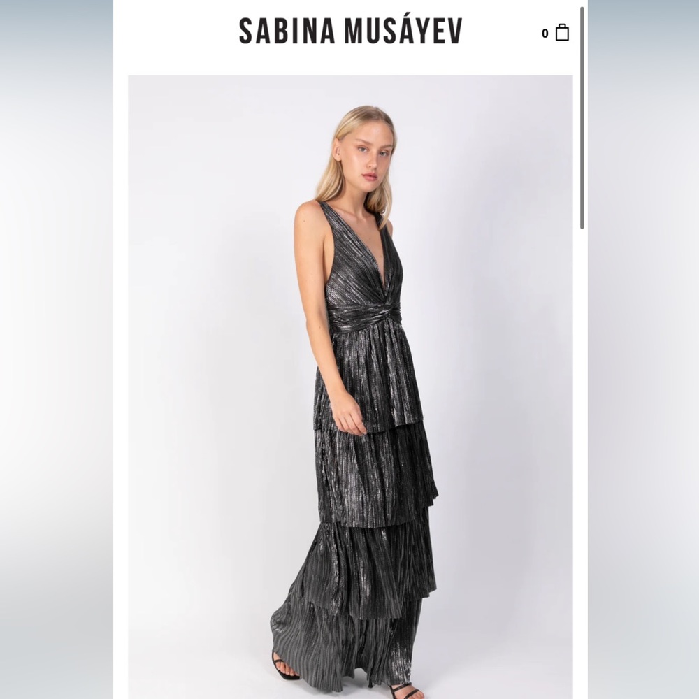 Sabina Musayev black sparkly Delphina Dress